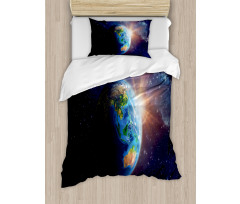 Face of Earth in Space Duvet Cover Set