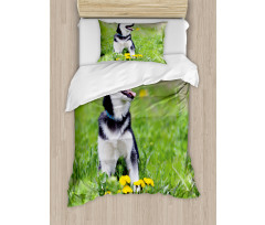 Puppy on Grass Duvet Cover Set