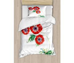 Red Watercolors Duvet Cover Set