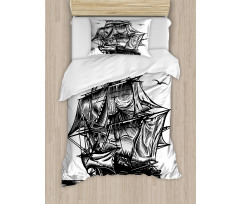 Nautical Line Art Duvet Cover Set