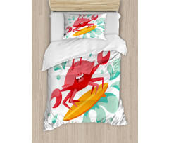 Caricature Crab Duvet Cover Set