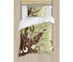 Retro Flower Grunge Duvet Cover Set