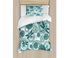 Abstract Daisy Flower Duvet Cover Set