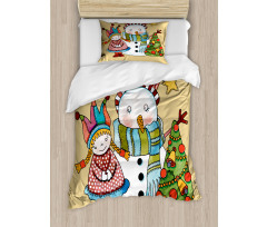 Toy Snowman Tree Duvet Cover Set