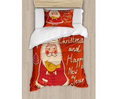 Santa and Yellow Bird Duvet Cover Set