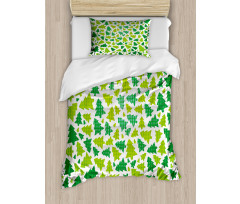 Fir Tree Silhouettes Duvet Cover Set