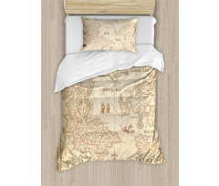 Grunge Treasure Map Duvet Cover Set