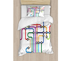 Abstract Colorful Subway Duvet Cover Set