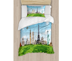 Famous Monuments in World Duvet Cover Set