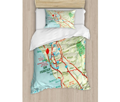 San Francisco Area Vintage Duvet Cover Set