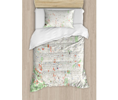 Barcelona Streets Parks Duvet Cover Set