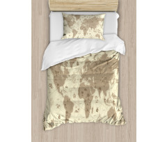 Aged World Monsters Compass Duvet Cover Set