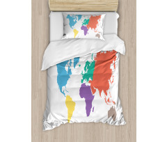 World Global Continents Duvet Cover Set