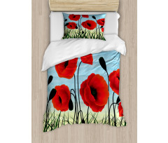 Digital Drawn Flower Duvet Cover Set