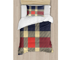 Vintage Plaid Lines Duvet Cover Set