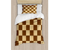 Checkerboard Wooden Duvet Cover Set