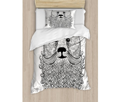 Doodle Bear with Beard Duvet Cover Set