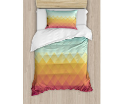 Abstract Checkered Pastel Duvet Cover Set