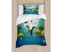 Flying Cartoon Animals Duvet Cover Set