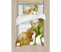 2 Dinosaurs Pattern Duvet Cover Set