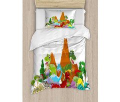 Funny Creatures Trees Duvet Cover Set