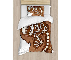 T-Rex Fossil in Ground Duvet Cover Set