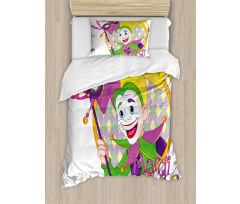 Cartoon Jester Mask Duvet Cover Set