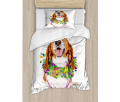 Happy Dog Jester Hat Duvet Cover Set