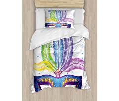 Blue Venetian Mask Duvet Cover Set