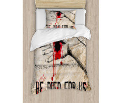 Bloody Hand Nailed Sketch Duvet Cover Set