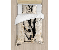 Nailed Legs Hand Drawn Duvet Cover Set