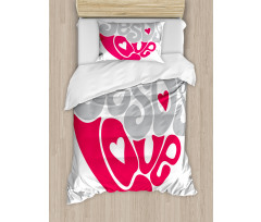 Retro Love Heart Duvet Cover Set