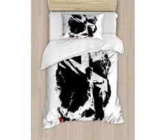 Grunge Black and White Duvet Cover Set