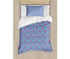 Anchors Slhouettes Waves Duvet Cover Set