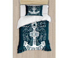 Hand Drawn Hipster Duvet Cover Set