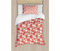 Exotic Lush Flowers Hawaii Duvet Cover Set