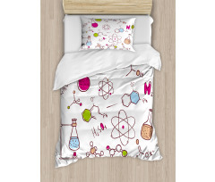 Doodle Style Atom Duvet Cover Set