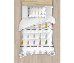 3D Shapes School Theme Duvet Cover Set