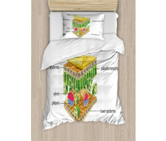 Leaf Names Theme Duvet Cover Set