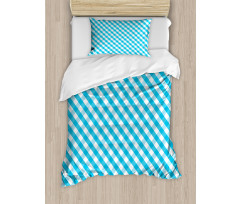 Aqua Stripes Diagonal Duvet Cover Set