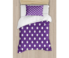 White Polka Dots Retro Duvet Cover Set