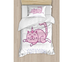 Pink Funny Mascot Duvet Cover Set