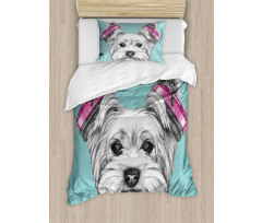 Headphones Music Dog Duvet Cover Set