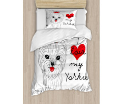 I Love My Yorkie Terrier Duvet Cover Set