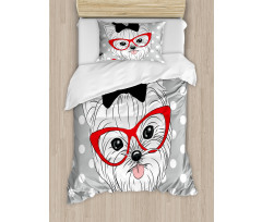 Nerd Glasses Love Heart Duvet Cover Set