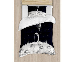 Space Children Happy Duvet Cover Set