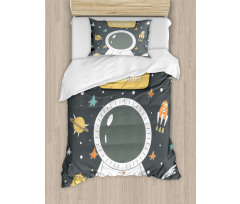 Cosmic Doodle Rocket Duvet Cover Set