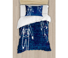 Astronauts Floating Duvet Cover Set