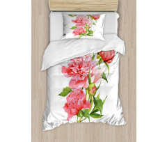 Pink Peonies Bouquet Duvet Cover Set