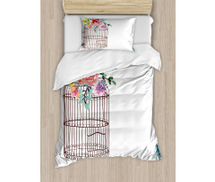 Sketch Bird Cage Duvet Cover Set